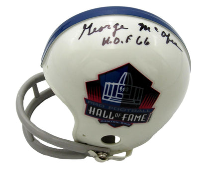 George Mcafee Hof Chicago Bears Autographed/Inscribed Mini Helmet  Jsa 201576