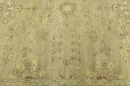 Hand-Knotted Wool Oriental Rug Large Distressed