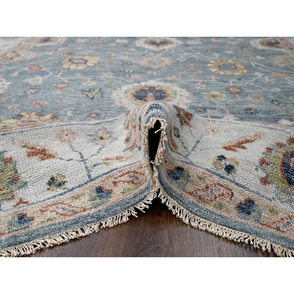8'9"X12' Nimbus Gray Oushak Design Supple Wool Hand Knotted Oriental Rug