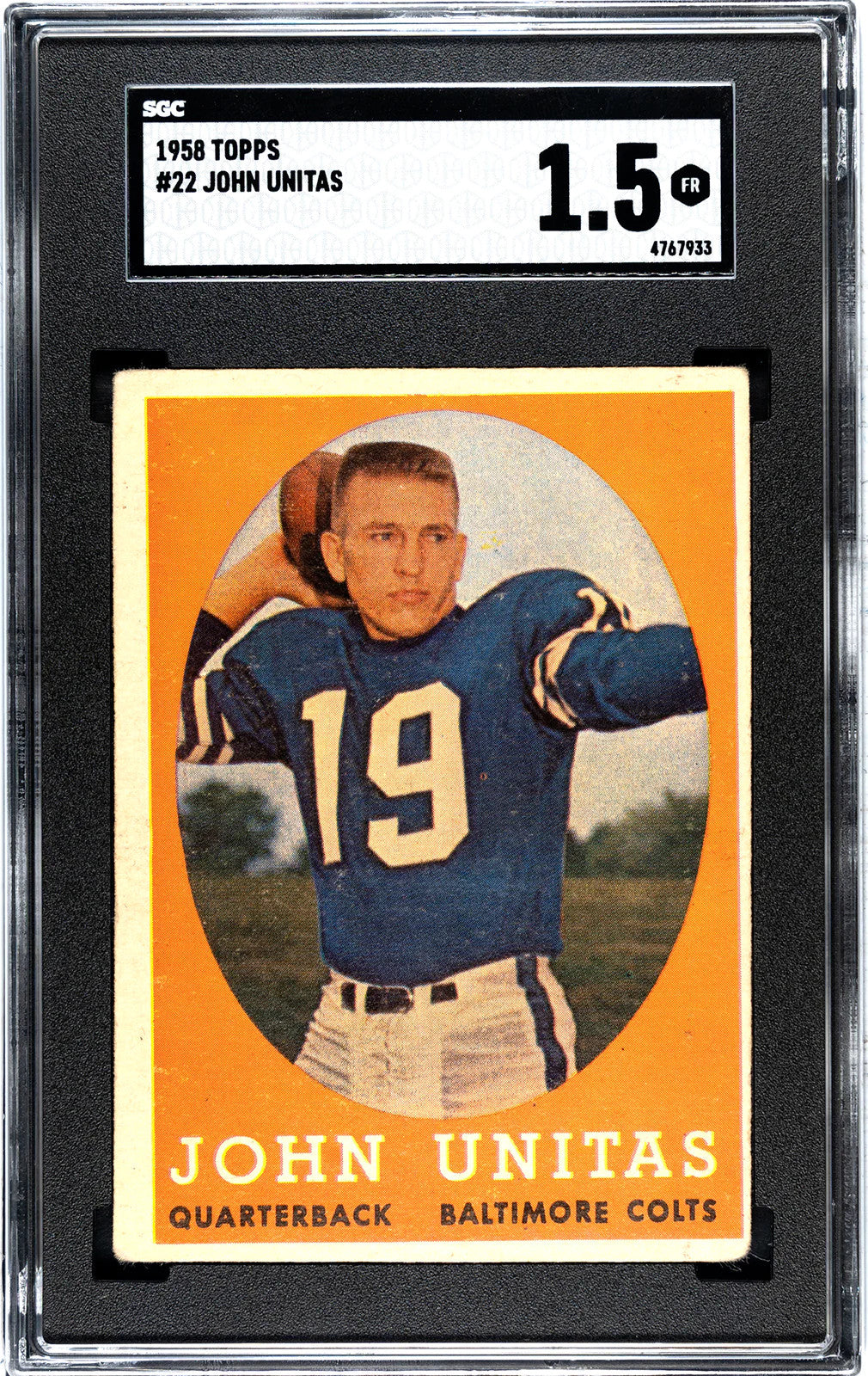 John Unitas 1958 Topps #22 Sgc 1.5