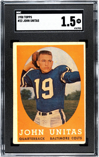 John Unitas 1958 Topps #22 Sgc 1.5