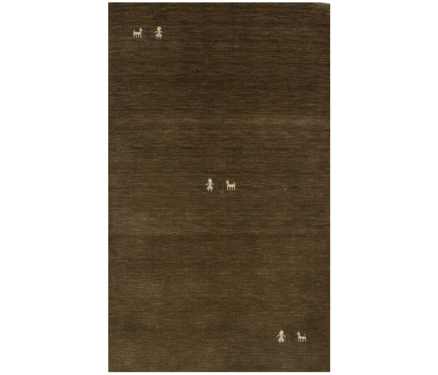 Brown wool area rug modern gabbeh 3x5 brown tribal design entryway carpet