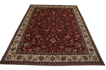 Vintage Handmade Wool Oriental Rug Classic Floral