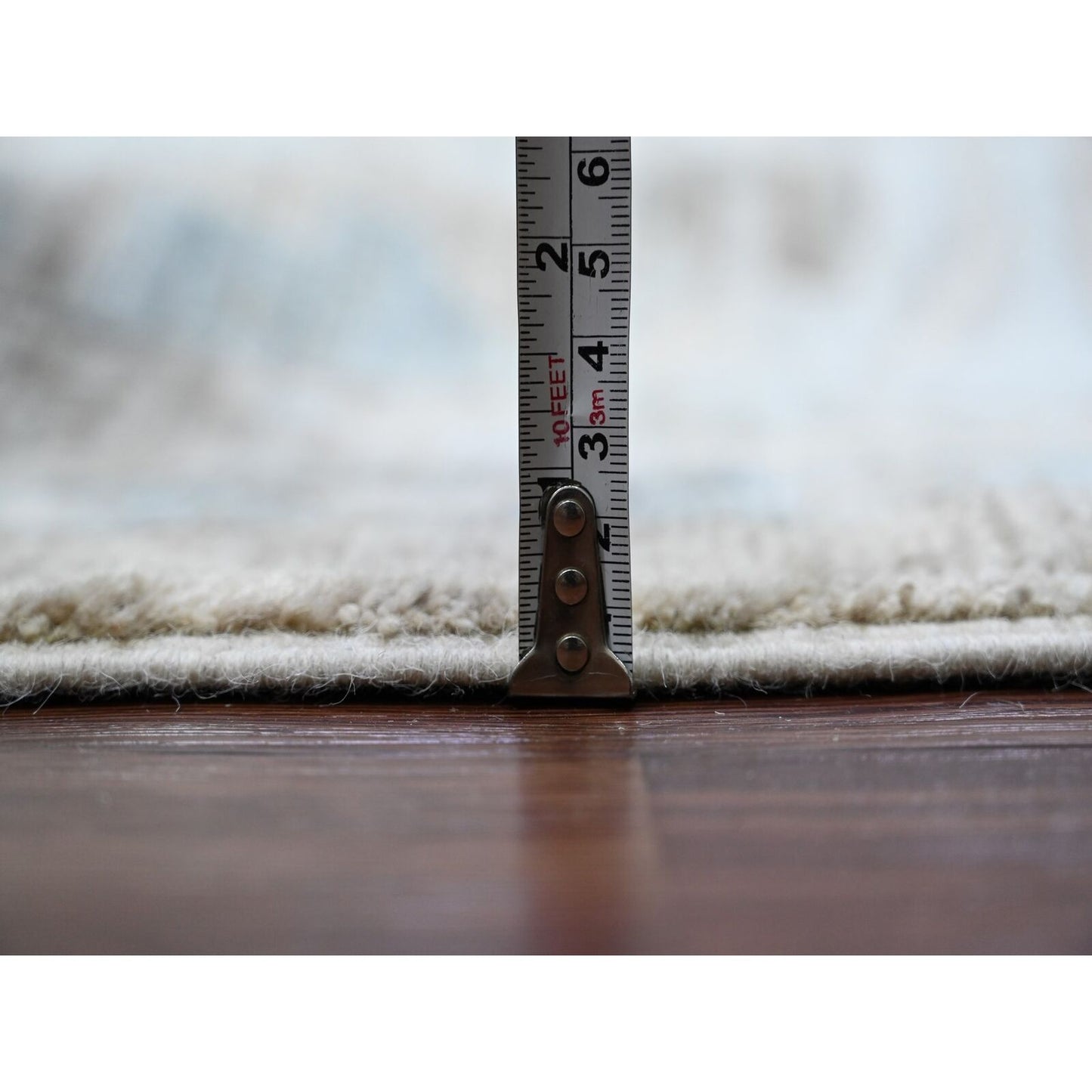 14'2"X18'10" Gray Hand Knotted Angora Oushak Afghan Wool Oversized Rug