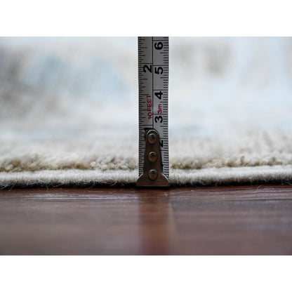 14'2"X18'10" Gray Hand Knotted Angora Oushak Afghan Wool Oversized Rug