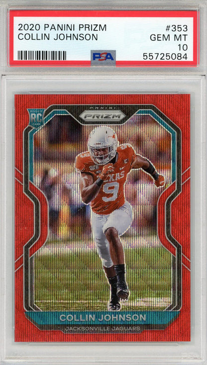 Collin Johnson 2020 Panini Prizm Red Prizm Rookie Card #353 (Psa)