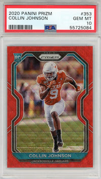 Collin Johnson 2020 Panini Prizm Red Prizm Rookie Card #353 (Psa)