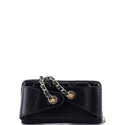Chanel Zip Around Waist Belt Bag Quilted Shiny Lambskin