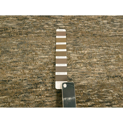 7'6"X10' Brown Modern Grass Design Undyed Natural Wool Hand Knotted Rug