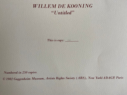 Willem De Kooning Lithograph Guggenheim Museum Numbered 250 Ex