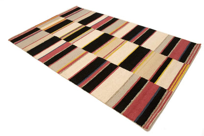 Hand-Tufted Multicolored Stripes Plush 5X8