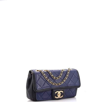 Chanel Graphic Flap Bag Quilted Calfskin Small