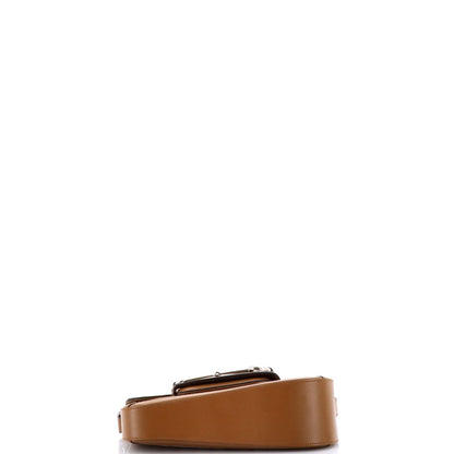 Gucci Horsebit 1955 Asymmetric Shoulder Bag Gg Canvas With Leather Small