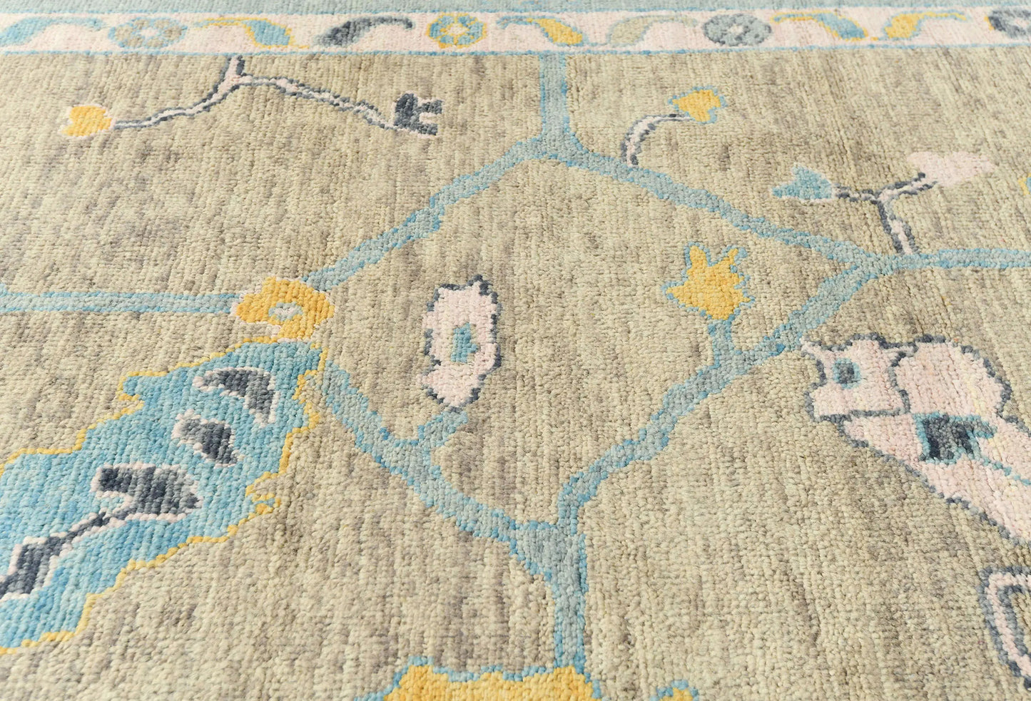 Extra Large Hand-Knotted Oushak Chobi Oriental