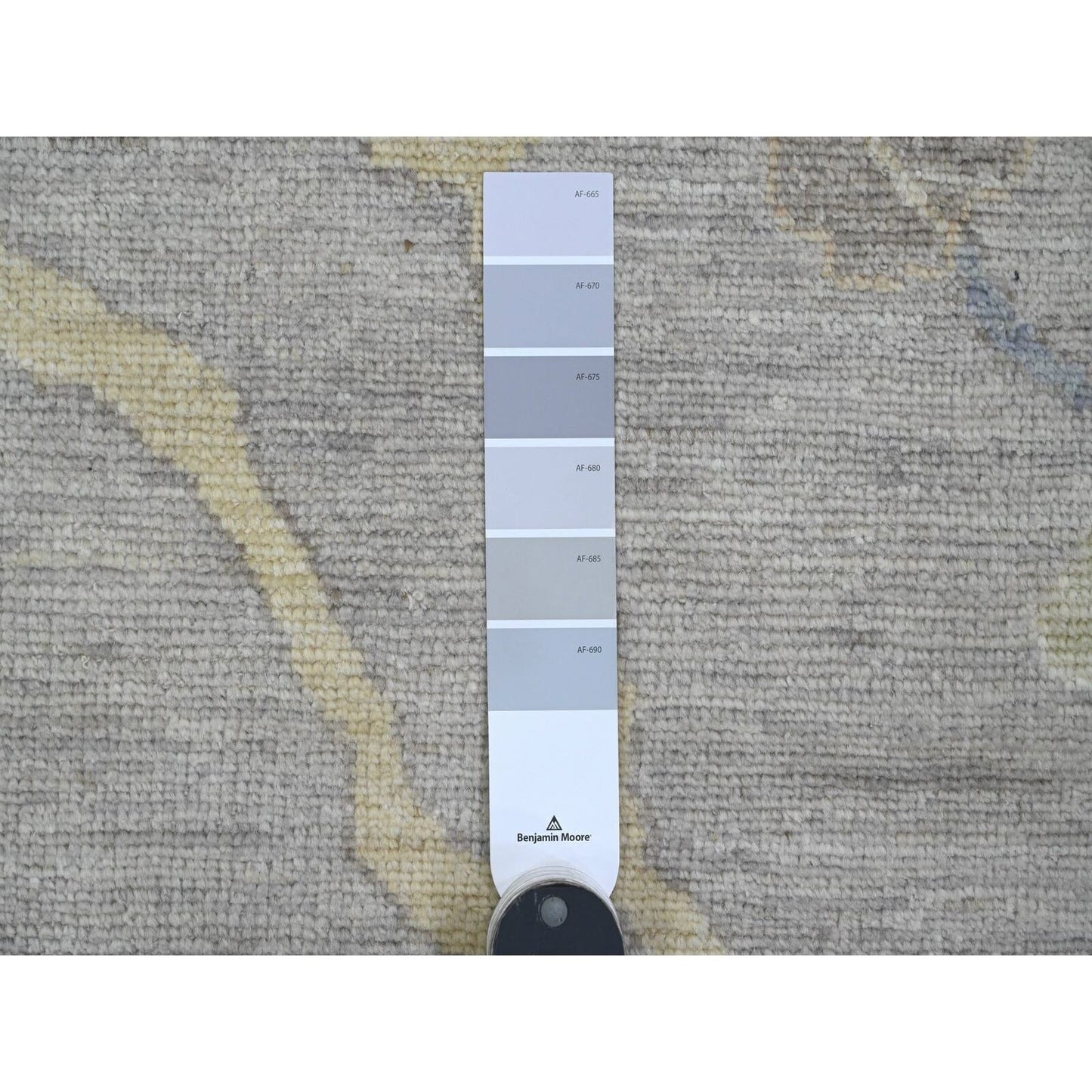 10'X13'8" Medium Gray Hand Knotted Angora Oushak Pure Wool Oriental Rug