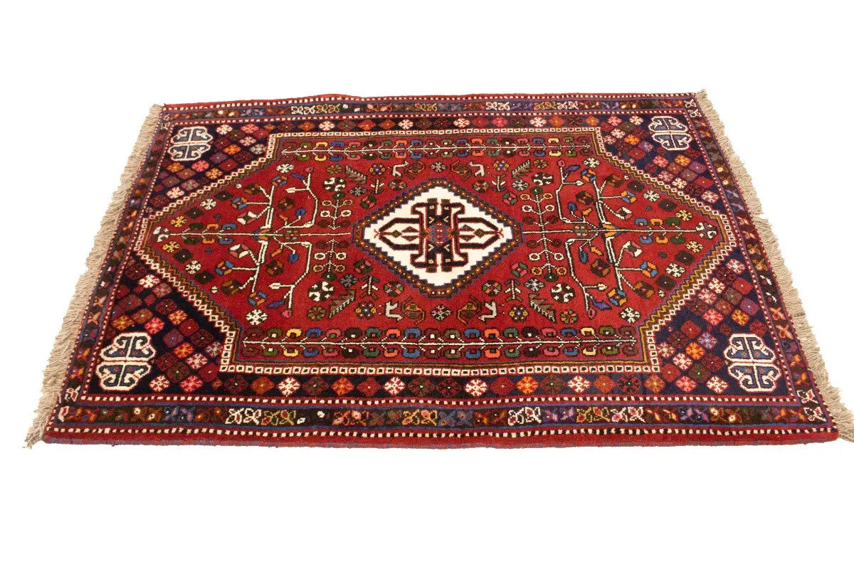 3'5X5 Hand-Knotted Red Tribal Floral Oriental Rug Boho Farmhouse Decor Carpet