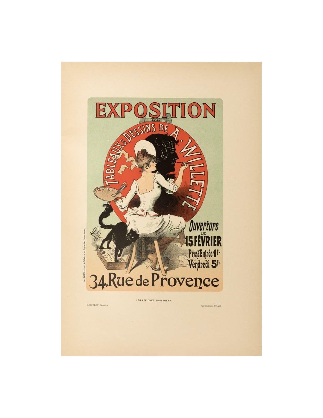 Original Vintage Poster Exposition By Willette For Affiches Illustrees 1896