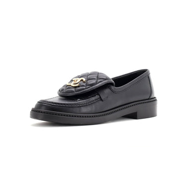 Chanel Women'S Cc Loafers Quilted Leather