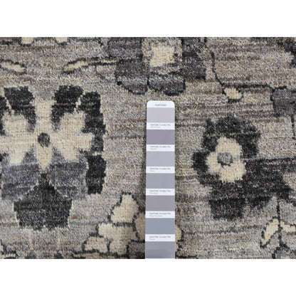 9'1"X12'6" Grey Peshawar With Mahal Design Wool Hand Knotted Rug