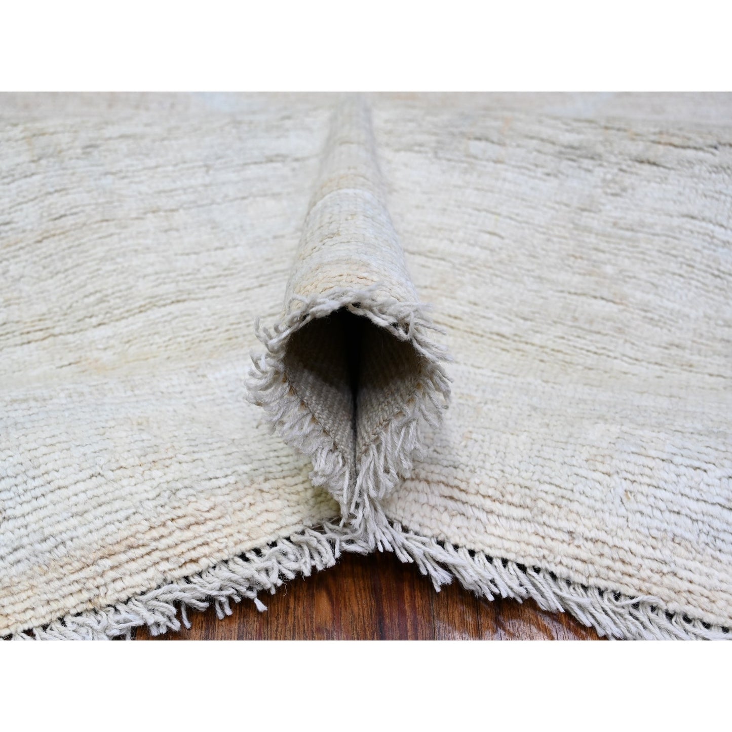 8'9"X12'5" Apricot Orange Faded Out Angora Oushak Shiny Wool Oriental Rug