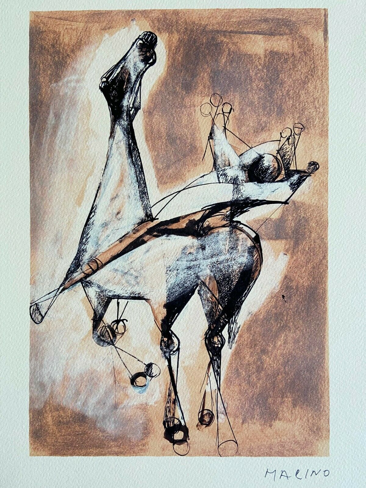 Marino Marini Lithograph Coa - Hand Numbered 175Ex Signature Stamp