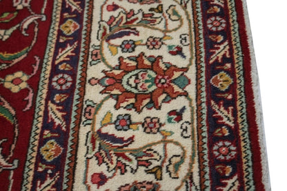Vintage Handmade Wool Oriental Rug Classic Floral