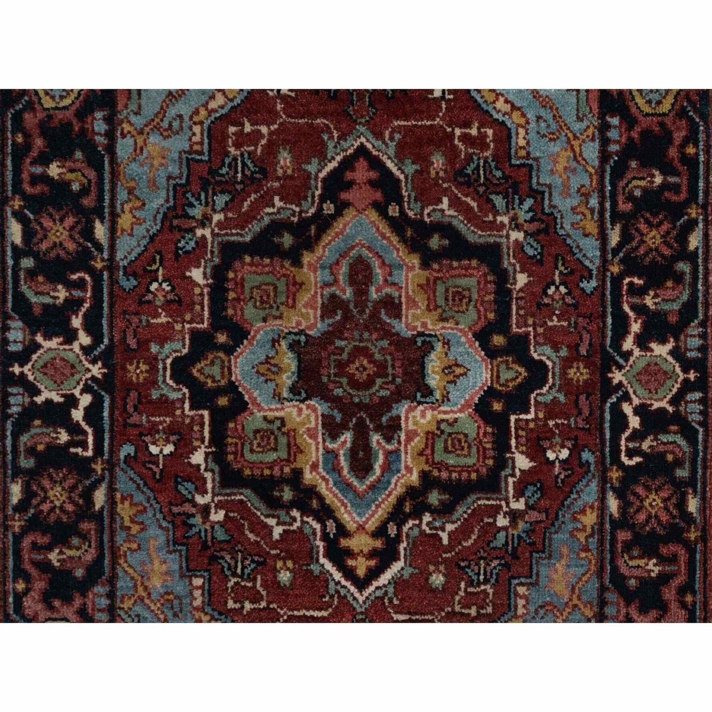 2'X3'1" Red Antiqued Heris Re-Creation Hand Knotted New Zealand Wool Rug