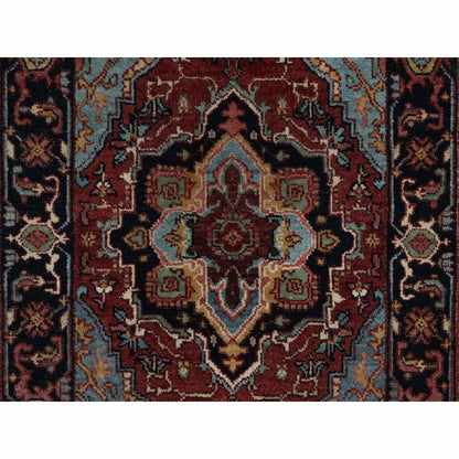 2'X3'1" Red Antiqued Heris Re-Creation Hand Knotted New Zealand Wool Rug