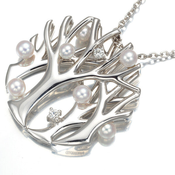 Mikimoto Necklace Akoya Pearl 3.3-3.9Mm Diamond
