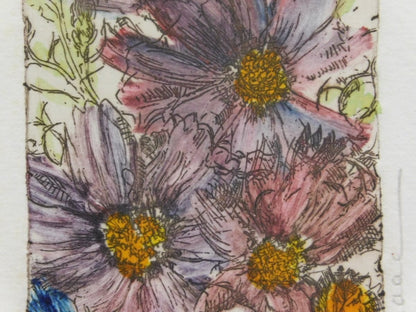 Joanne Isaac Bouquet I Hand Colored Etching Limited Edition Signed Floral Art