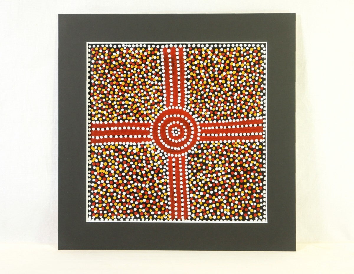Paddy Bird Jungala "Mulga Seed" Aboriginal Dot Painting Acrylic On Canvas Signed