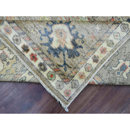 8'6"X11'2" Khaki Brown 100% Wool Afghan Angora Oushak Hand Knotted Rug
