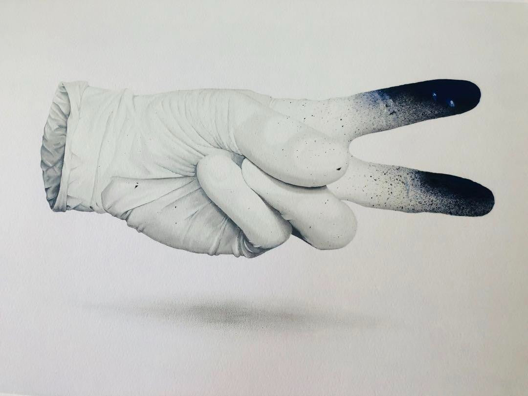 Nuno Viegas (Portugal) "Glove" 2018 Gicle Print Signed 17/30 Street Art