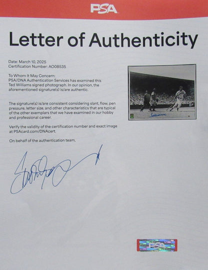 Ted Williams Hof Signed/Auto 16X20 B/W Photo
