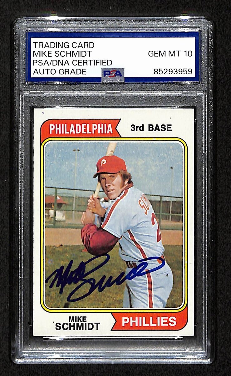 1974 Topps Mike Schmidt Phillies Card #283 Signed