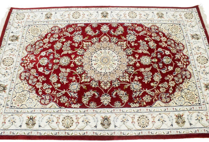 4X6 Ft Handmade Indo-Nain Oriental Rug Classic