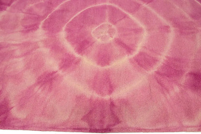 Hand-Tufted Fuchsia Tie-Dye 5X8 Modern Rug Kids Room Carpet