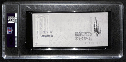 Johnny Unitas Hof Signed/Auto 2001 Bank Check Colts Psa/Dna Gem Mt 10 192620