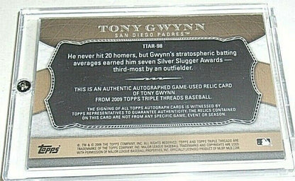 Tony Gwynn 2009 Triple Threads Game  Triple