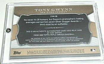 Tony Gwynn 2009 Triple Threads Game  Triple
