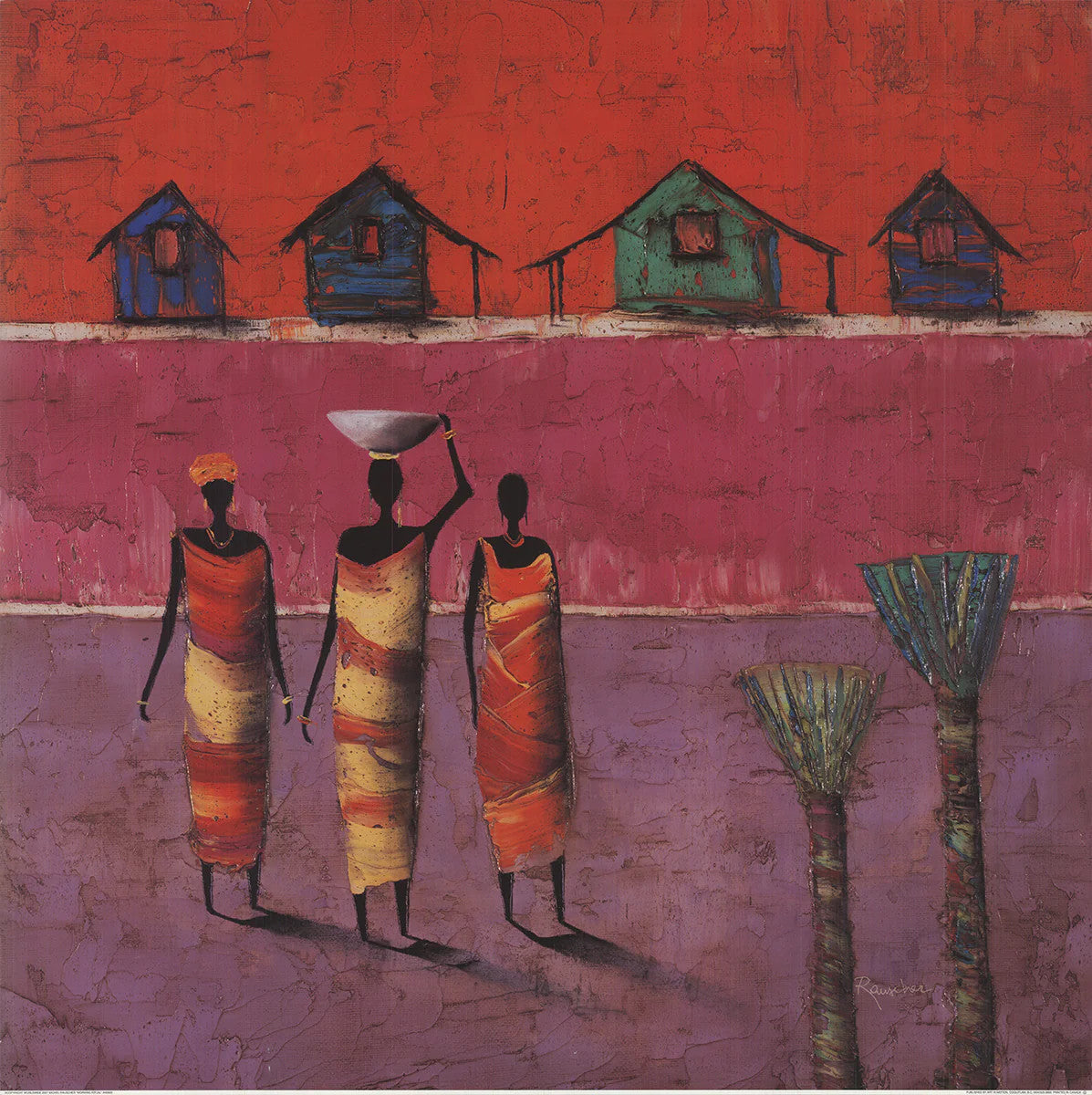 Michel Rauscher Morning Ritual " Offset Lithograph African Amer