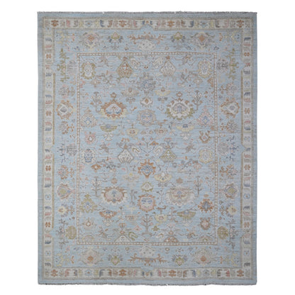 8'4"X10'2" Blue All Over Village Elements Angora Oushak Oriental Rug