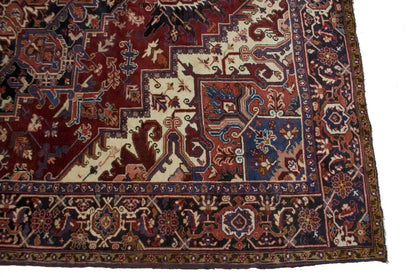 8X11 ft One of a Kind Vintage Geometric Wool Rug