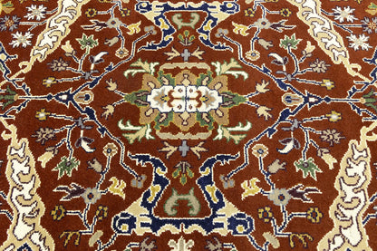 Rusty Red Oushak Chobi Oriental Rug Floral Living