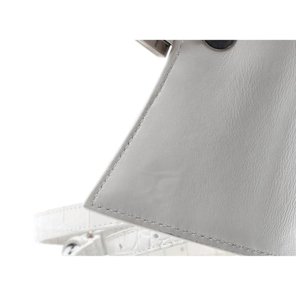 Balenciaga Hourglass Top Handle Bag Crocodile Embossed Leather Xs