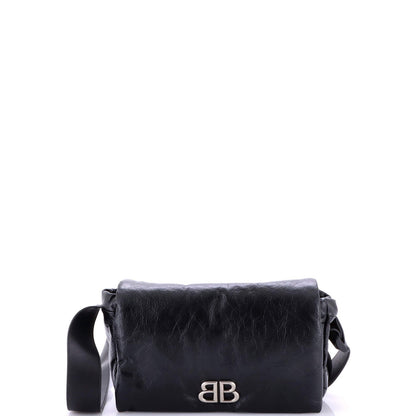 Balenciaga Monaco Messenger Flap Bag Leather Small