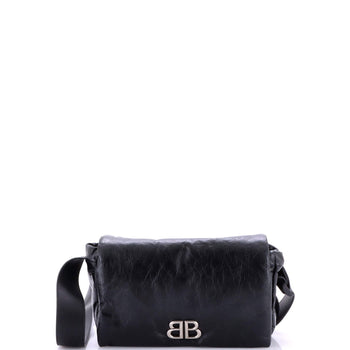 Balenciaga Monaco Messenger Flap Bag Leather Small