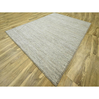 10'3"X13'9" Beige Hand Knotted Rug Distressed & Oxidized Grass Design Wool