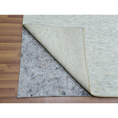10'1"X14' Nimbus Gray Hand Knotted Grass Design Shabby Chick Oriental Rug