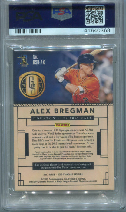 2017 Panini Chronicles Gold Standard #Ax Alex Bregman (Psa)Gem Mt 9 Auto Jersey
